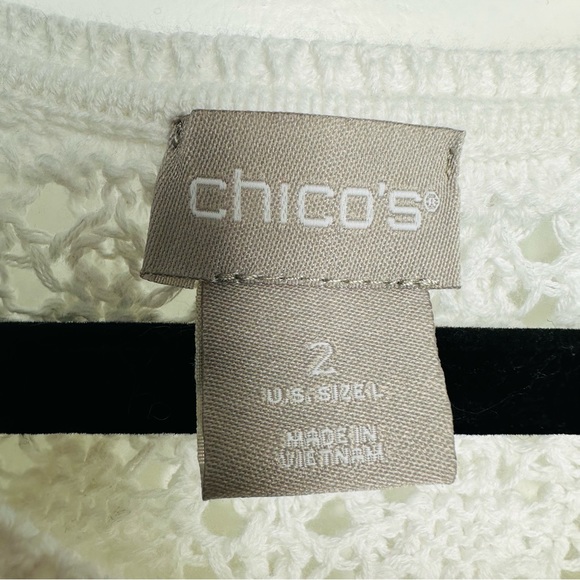 CHICOS white crochet cárdigan size L - Picture 6 of 11